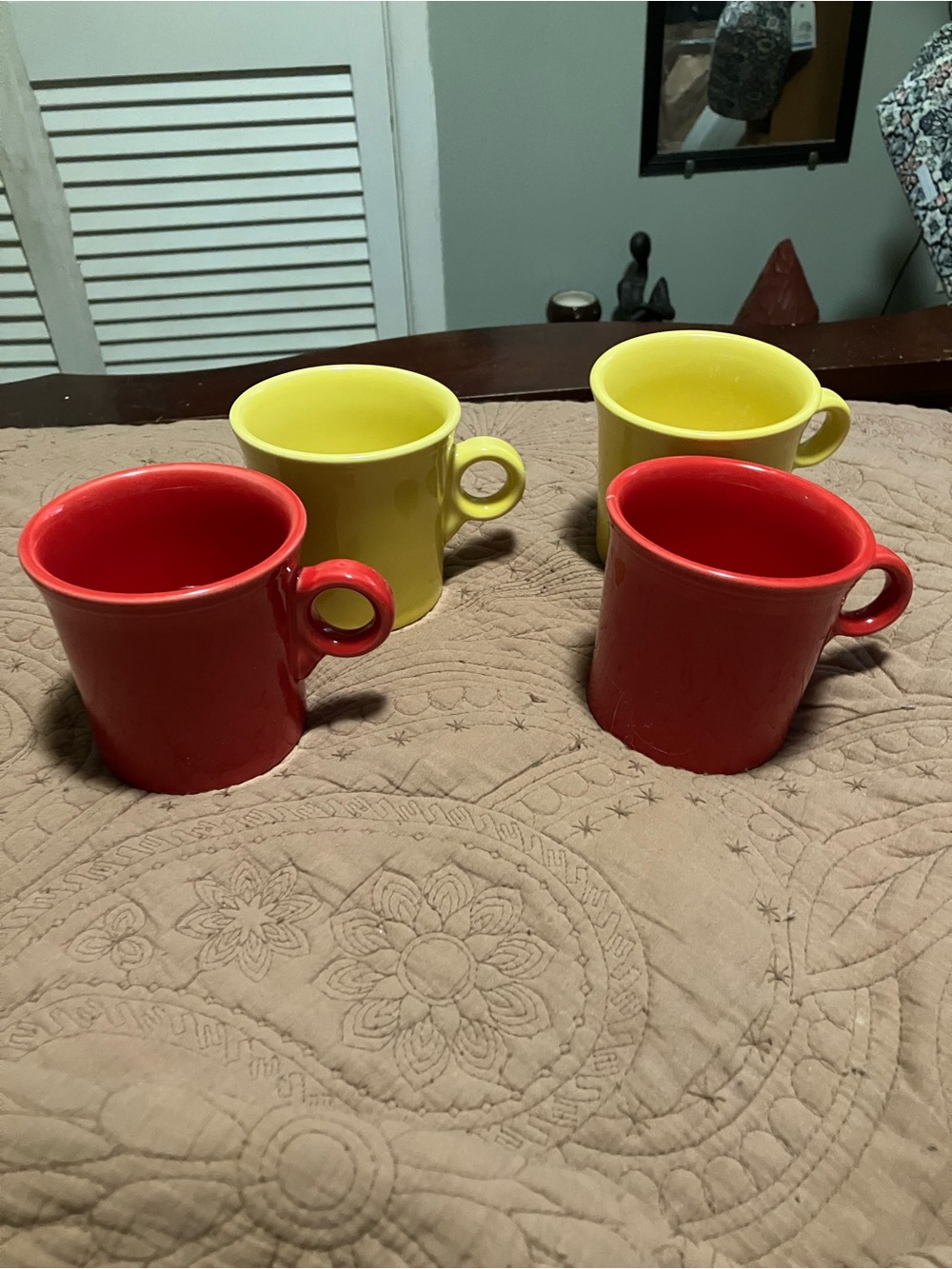 Set of Fiesta Fiestaware O-Ring Ceramic Mugs